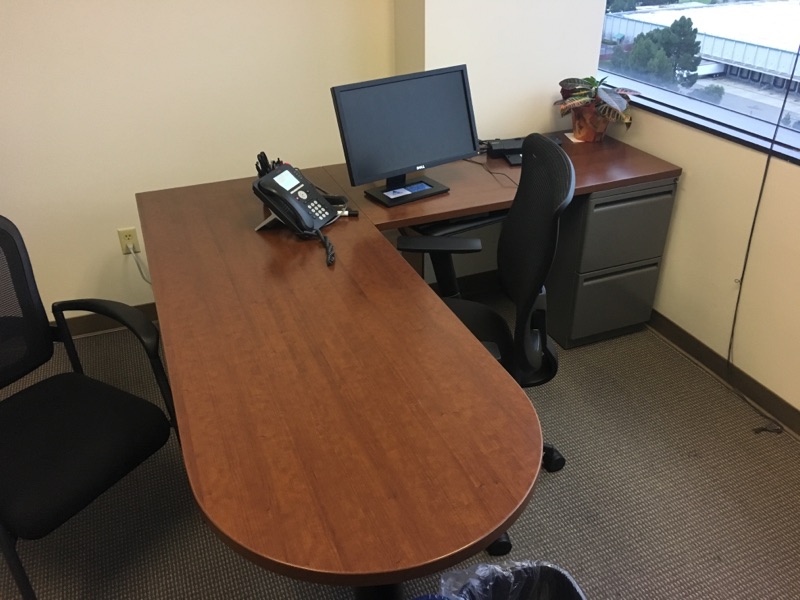 Corner desk in a private office
